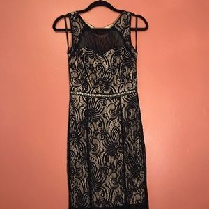 Long Navy Blue Lace Dress